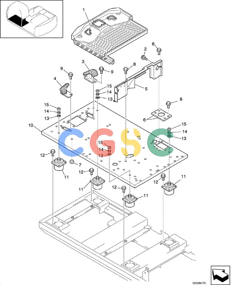 纽荷兰零件查询(E215) - CRAWLER EXCAVATOR (NA) - ASN N6DA21215 (1/06-) (09 -12[00]) - PLATE, FLOOR New Holland Constructuion