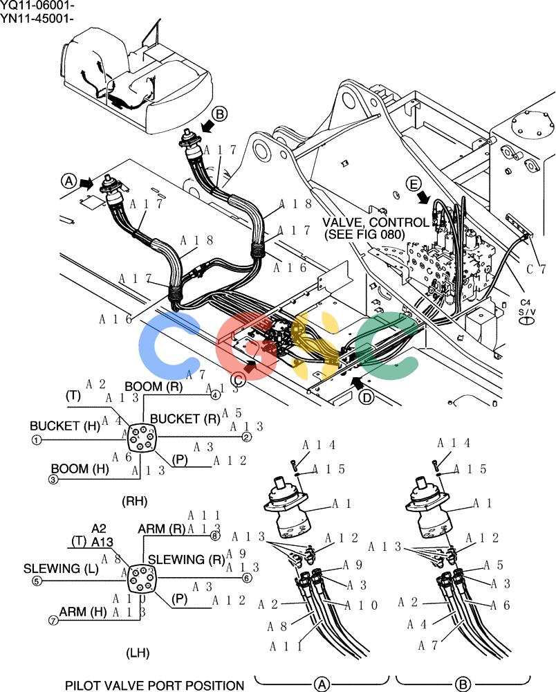 神钢零件查询(200-8) - EXCAVATOR S/N YN11-45001 - (1/06-12/09) (141-01-1) - CONTROL LINES, REMOTE (WITHOUT MULTI LEVER) Kobelco