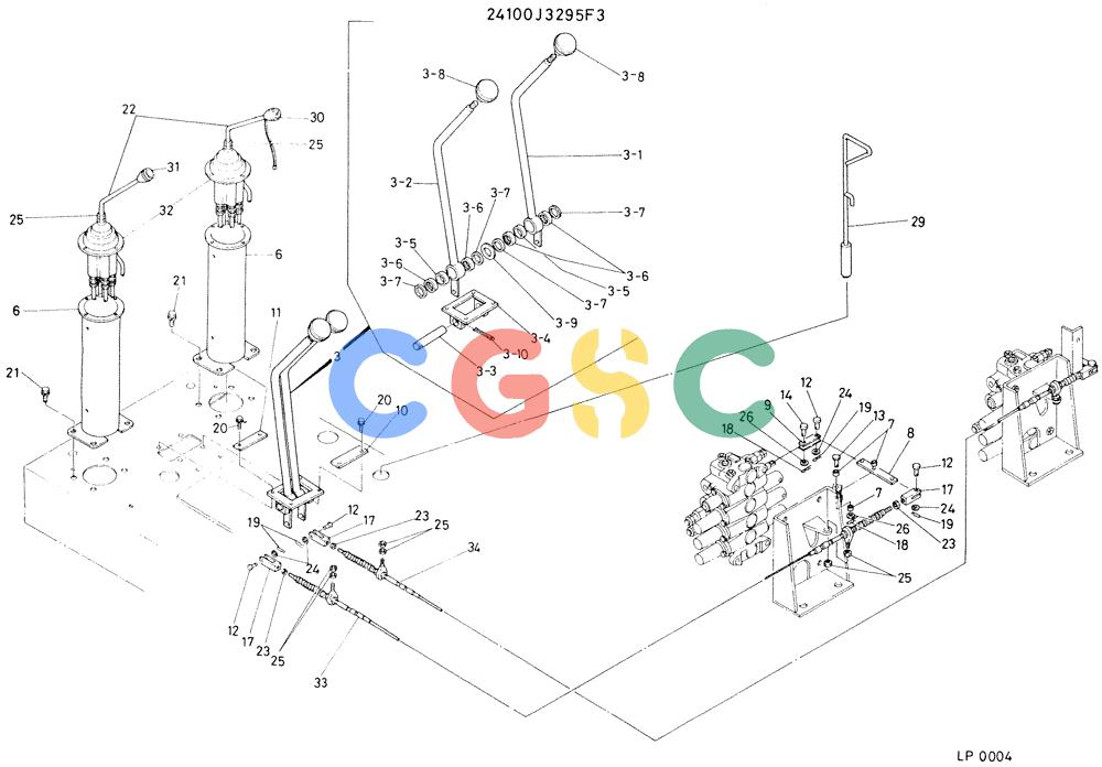 神钢零件查询(K905) - EXCAVATOR BTW LP0004 - LP0554 (1/82-12/03) (00-012) - CONTROL ASSEMBLY Kobelco