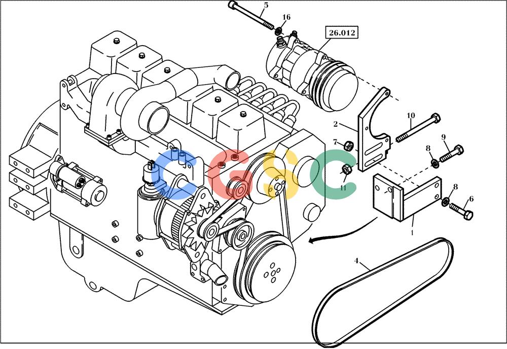 纽荷兰零件查询(EC240) - CRAWLER EXCAVATOR (5/00-) (26.010[001]) - COMPRESSOR INSTALL.MATERIAL (S/N 724002-UP) New Holland Constructuion