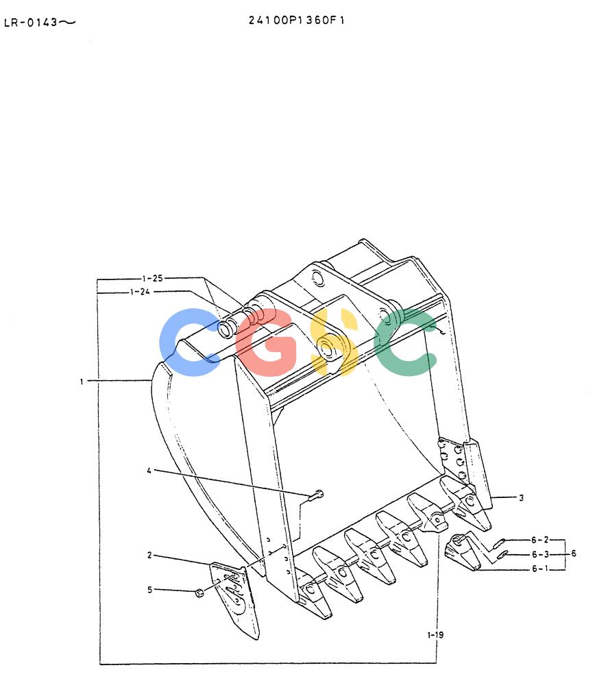神钢零件查询(K914) - EXCAVATOR ASN LR-0143 (1/79-12/03) (08-016) - BUCKET ASSY 2.0M³ Kobelco