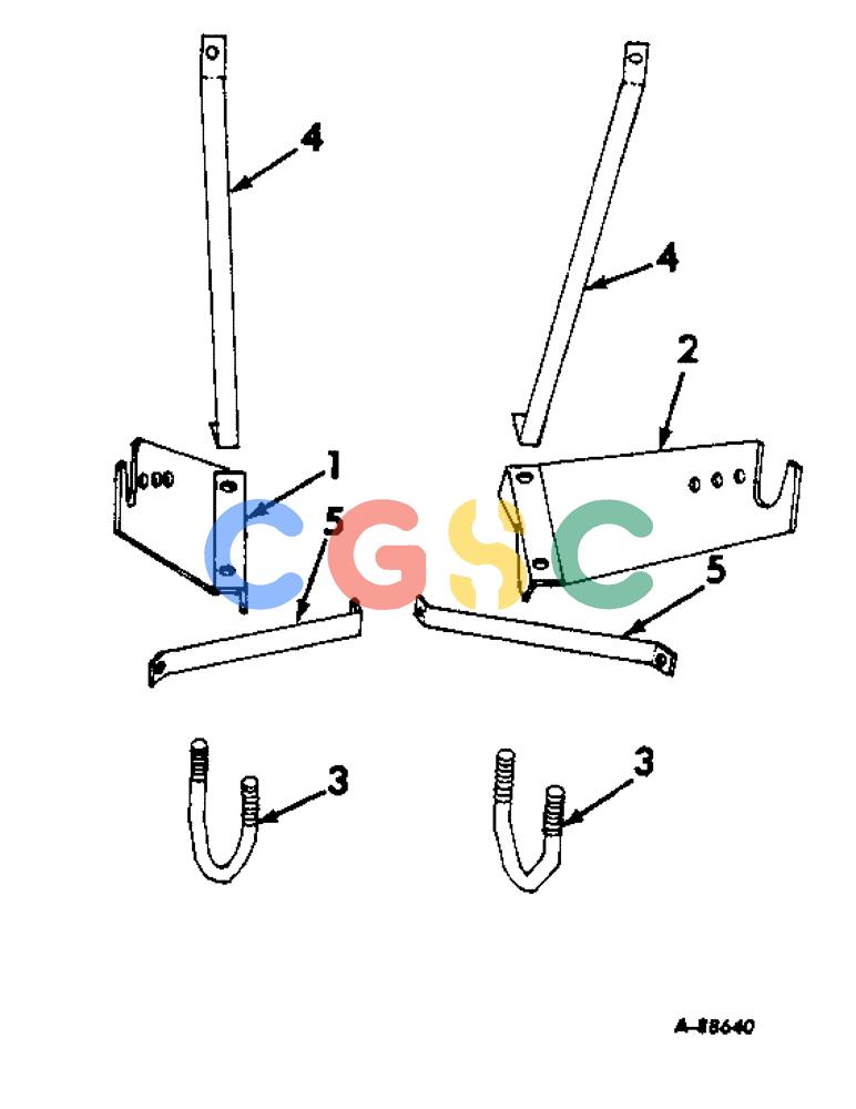 凯斯零件查询(DRY) - FERTILIZER UNITS (4-ROW & 6-ROW). (1/66-12/69) (A-110) - DRY FERTILIZERS, HOPPER FRAME SUPPORT BRACKETS & BRACES, FOR 715 LB. CAPACITY HOPPERS Case Agriculture