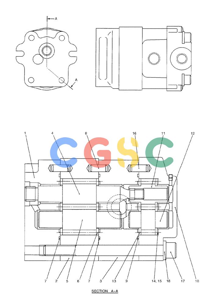 纽荷兰零件查询(EH80) - MIDI CRAWLER EXCAVATOR ASN LF04-02000 (N4TA18001 thru N4TA18010, ASN N5TA18011 -) (NA) (1/ (198) - PUMP ASSEMBLY, GEAR New Holland Constructuion
