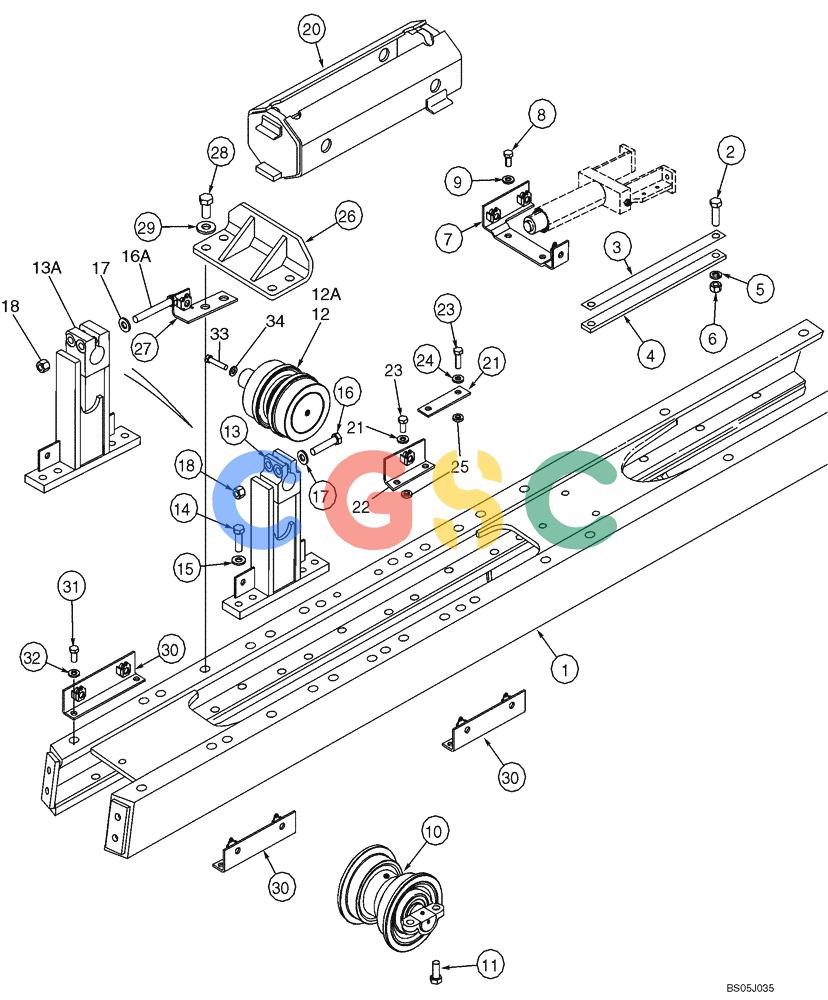纽荷兰零件查询(DC85) - CRAWLER DOZER (8/04-) (05-01) - FRAME, TRACK - ROLLER AND RECOIL HOUSING New Holland Constructuion