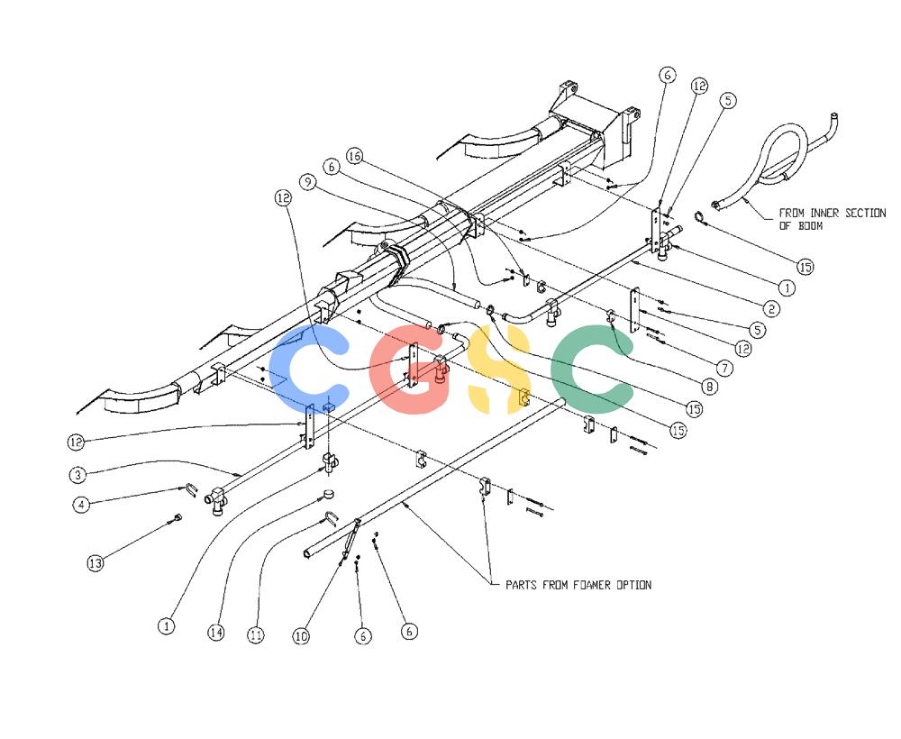 凯斯零件查询(438) - FLEX-AIR APPLICATOR - 1999 (2/99-3/03) (18-001) - BOOM PLUMBING, 2.5, RH, OUTER Case Agriculture