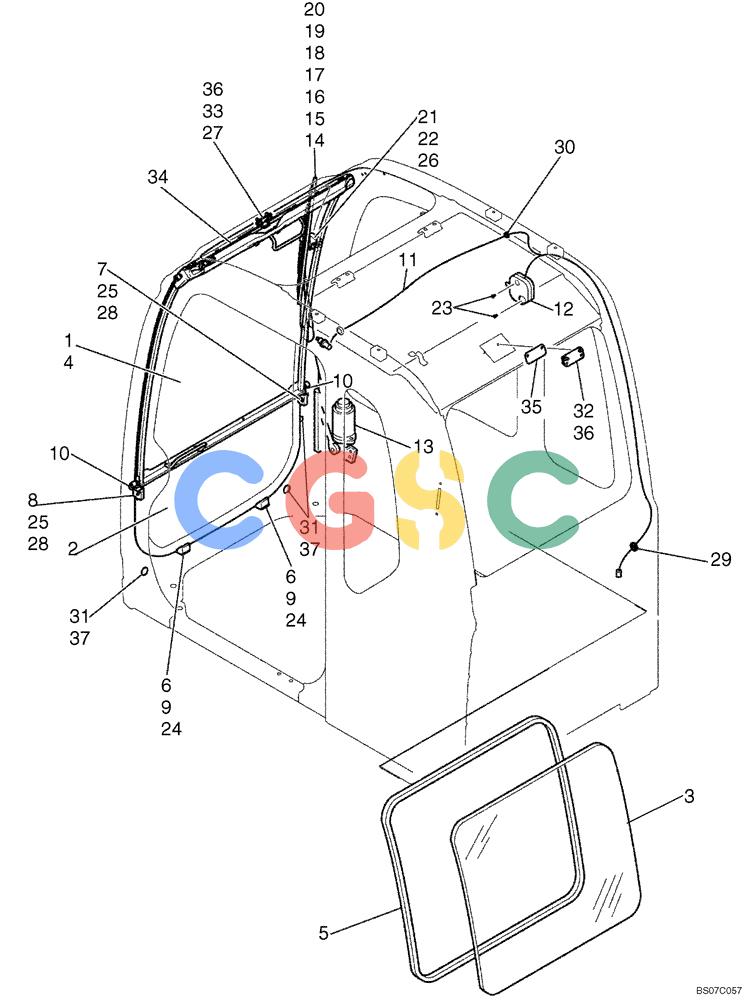 神钢零件查询(SK170-8) - ACERA MARK III EXCAVATOR - TIER 3 (NA) ASN YM04-U1601 - (5/07-12/12) (02-45[01]) - CAB ASSY (YN02C00156F1) PAGE 2 OF 3 Kobelco