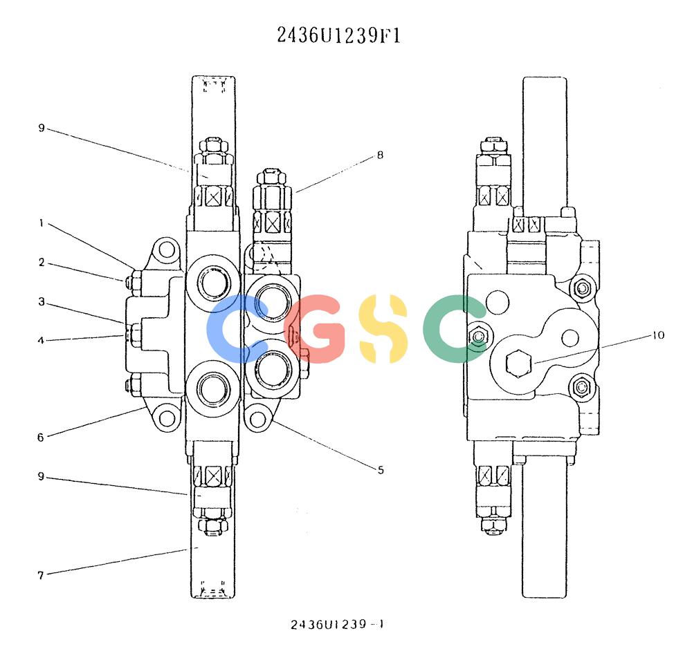 神钢零件查询(K903) - MARK II EXCAVATOR BTW LE6601 - LE7871 (1/88-12/03) (11-045) - VALVE ASSSY, CONTROL (P/N 2436U1239F1) Kobelco