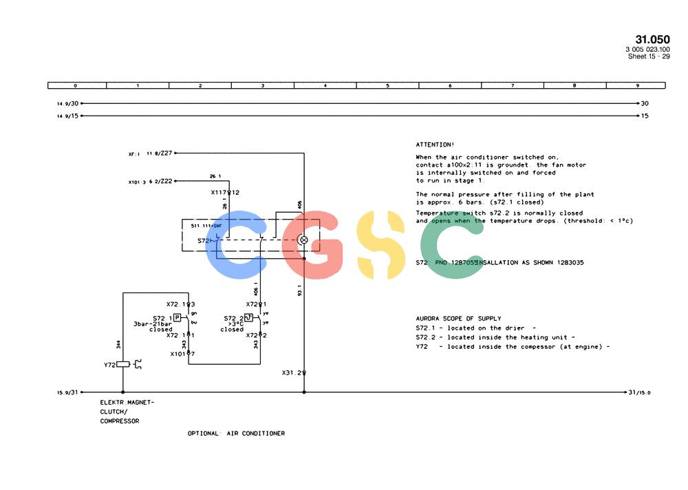 纽荷兰零件查询(EC450) - CRAWLER EXCAVATOR (SN: 750001-UP) (11/99-) (31.050[015]) - ELECTRICAL COMPON. I.CIRCUIT DIAGRAM PAGE 15(S/N 750001-UP) New Holland Constructuion