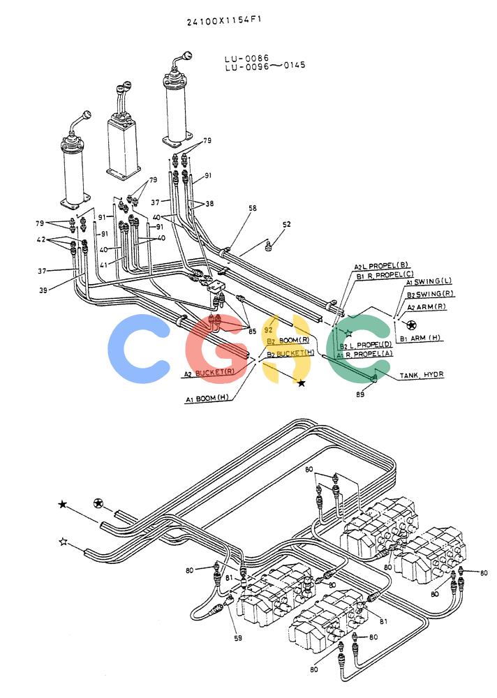 神钢零件查询(K935) - EXCAVATOR SUPPLEMENT ASN LU00154 (1/76-12/03) (03-001[02]) - CONTROL ASSY, P/N 24100X1154F1 Kobelco
