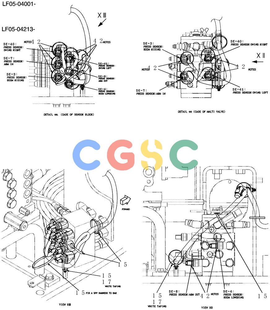 纽荷兰零件查询(E80BMSR) - CRAWLER EXCAVATOR ASN LF05-04001 - (N8TA18060) (310-01[15]) - HARNESS ASSY, UPP New Holland Constructuion