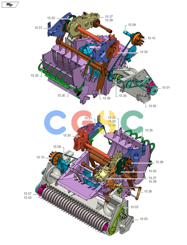 凯斯零件查询(LB433S) - BIG RECTANGULAR BALER (9/08-12/12) (13.00[01]) - PICTORIAL OVERVIEW 1/3 - FEEDER Case Agriculture