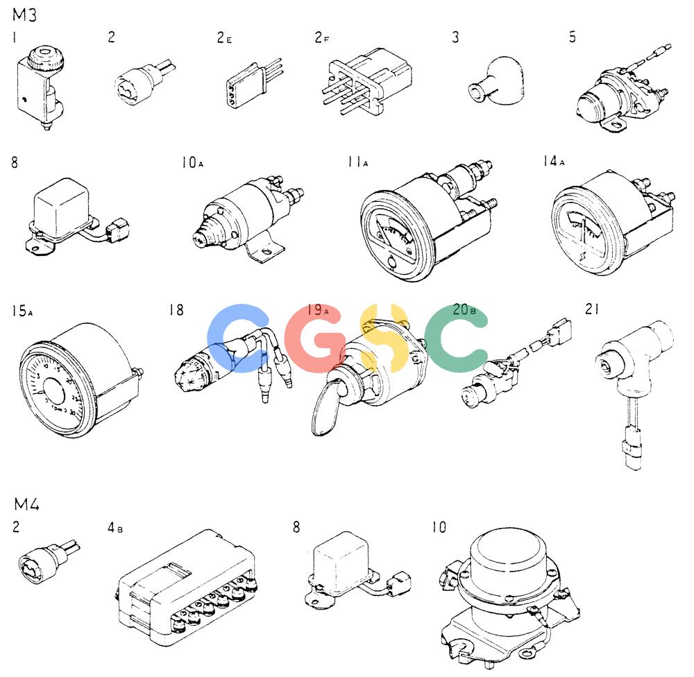 神钢零件查询(6D15) - MITSUBISHI DIESEL ENGINE FOR K904C, K907B, K907C & YS750-2 (1/77-12/06) (05-002[03]) - INSTRUMENT (P/N-ME059701) Kobelco