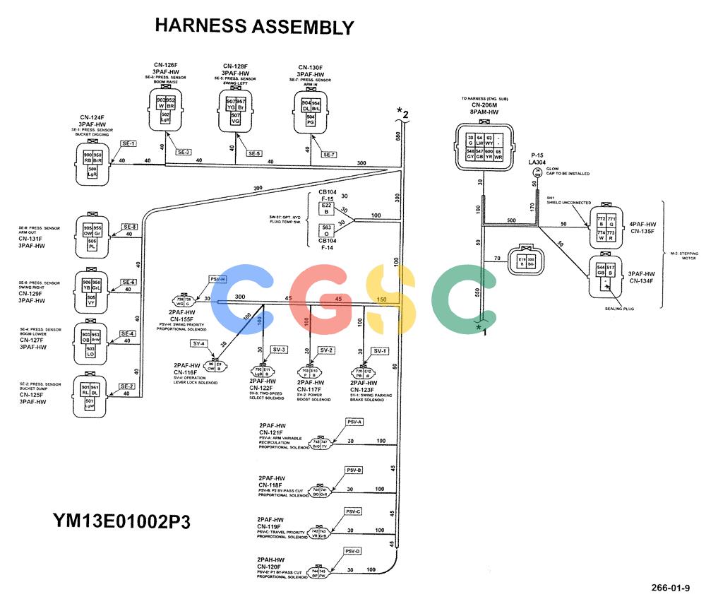 神钢零件查询(SK160LC) - DYNAMIC ACERA EXCAVATOR 11/2000 ASN YM02U0101 (11/00-12/02) (01-063[09]) - HARNESS ASSY Kobelco
