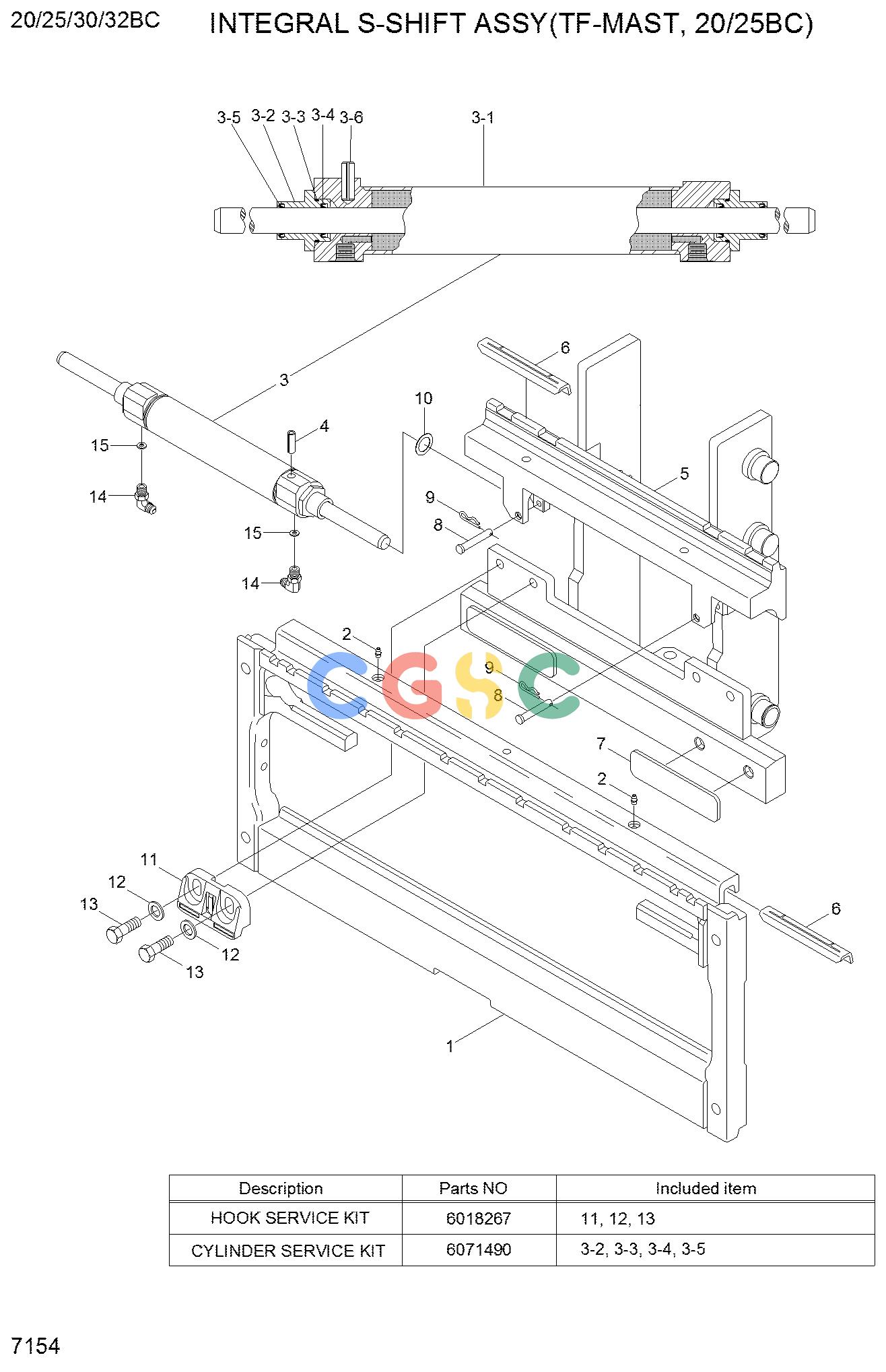 现代零件查询25/30LC-7M INTEGRAL SIDE SHIFT ASSY(TF, 25LC-7M)EPC Hyundai 