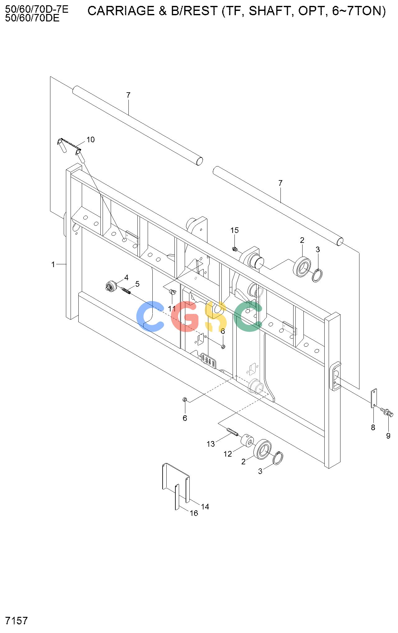 现代零件查询50/60/70D-7E ACE CARRIAGE & B/REST (TF,SHAFT, OPT,6~7TON)EPC Hyundai 
