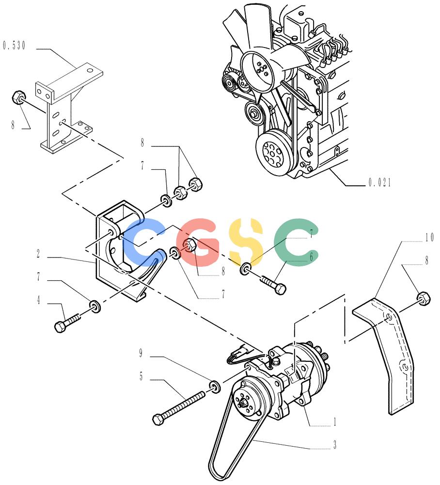 纽荷兰零件查询(DC150LT) - CRAWLER DOZER (6/00-) (9.665[01]) - AIR CONDITIONING - COMPRESSOR - OPTIONAL CODE 76054951 New Holland Constructuion