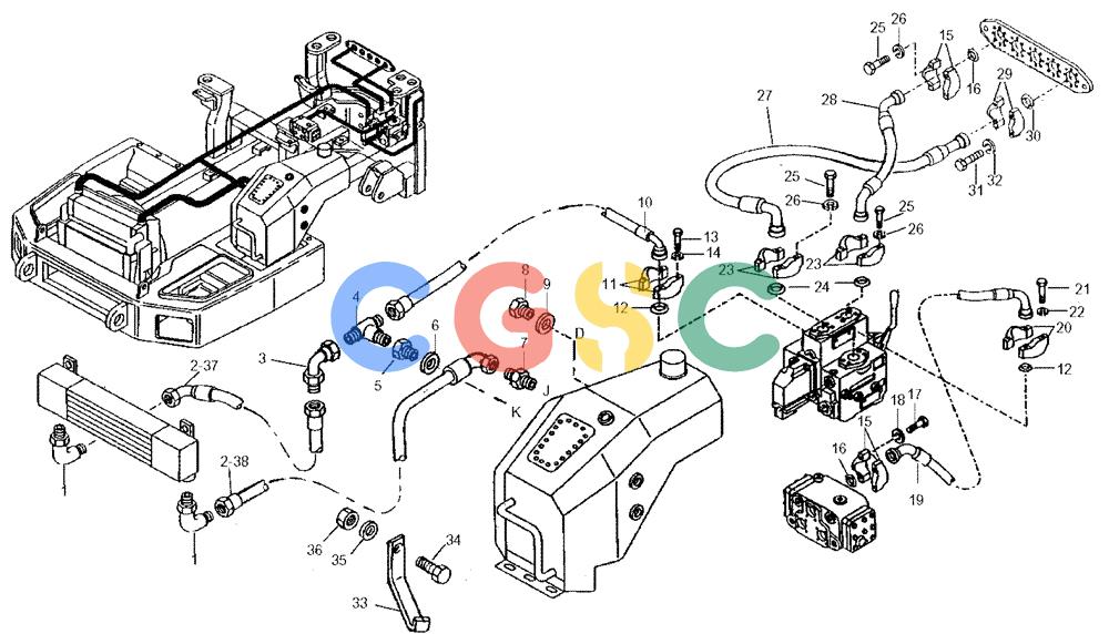 纽荷兰零件查询(AD300) - ARTICULATED DUMP TRUCK (1/01-) (5.800/3[10A]) - DUMPING SYSTEM - HYDRAULIC CIRCUIT New Holland Constructuion