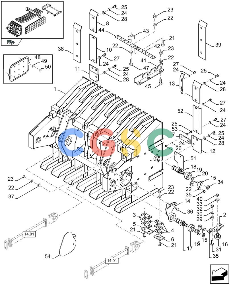 凯斯零件查询(LBX432S) - BIG RECTANGULAR BALER (3/03-12/08) (14.02[01]) - PLUNGER AND PLUNGER ROLLERS Case Agriculture