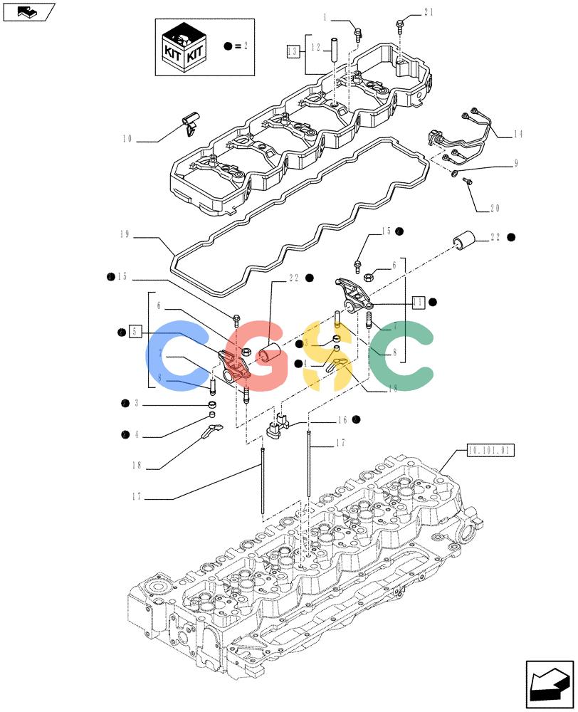 神钢零件查询(F4HFE613S A003) - ENGINE 504386128 - YN02P00090P1 (7/13-) (10.106.02) - ROCKER SHAFT (504049017) Kobelco