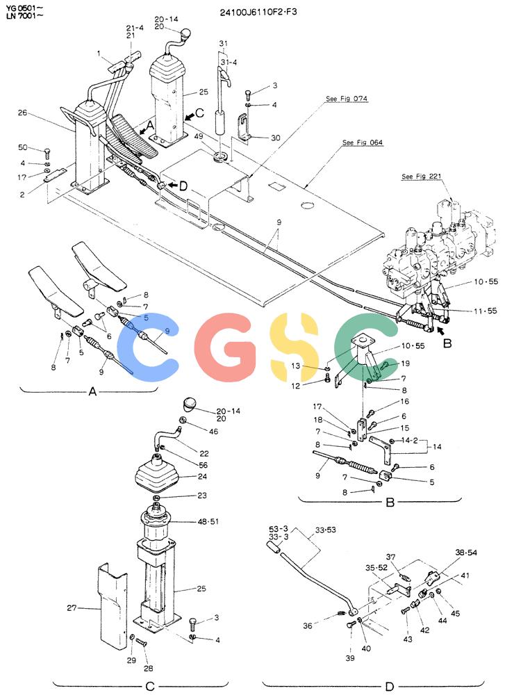 神钢零件查询(K907DLC) - EXCAVATOR ASN YG0501 (1/86-12/03) (03-003) - CONTROL ASSY (MULTI) Kobelco