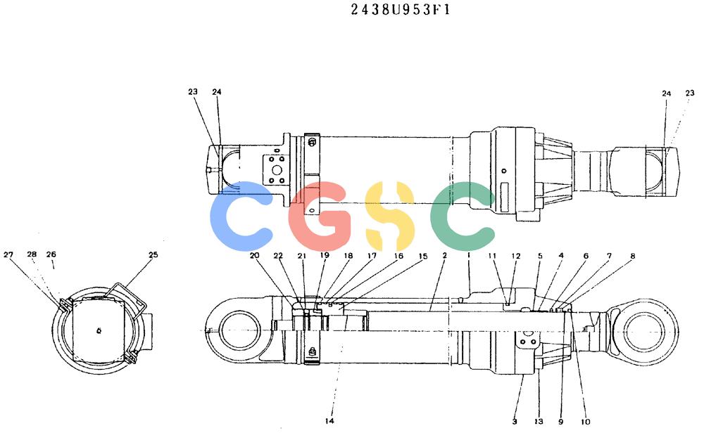 神钢零件查询(MD240BLC) - EXCAVATOR ASN LL1488 (1/80-12/06) (11-020) - CYLINDER ASSY (ARM) Kobelco