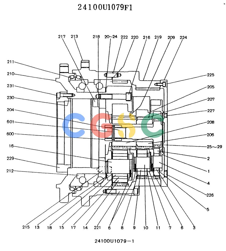 神钢零件查询(K912LC) - MARK II EXCAVATOR ASN YC-0301 (1/88-12/03) (11-029) - REDUCTION ASSY (PROPELLING) Kobelco