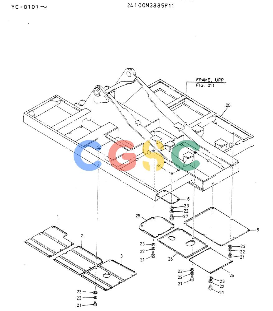 神钢零件查询(MD300LC) - EXCAVATOR BTW YC0101 - YC0300 (1/80-12/06) (02-010) - COVER ASSY Kobelco