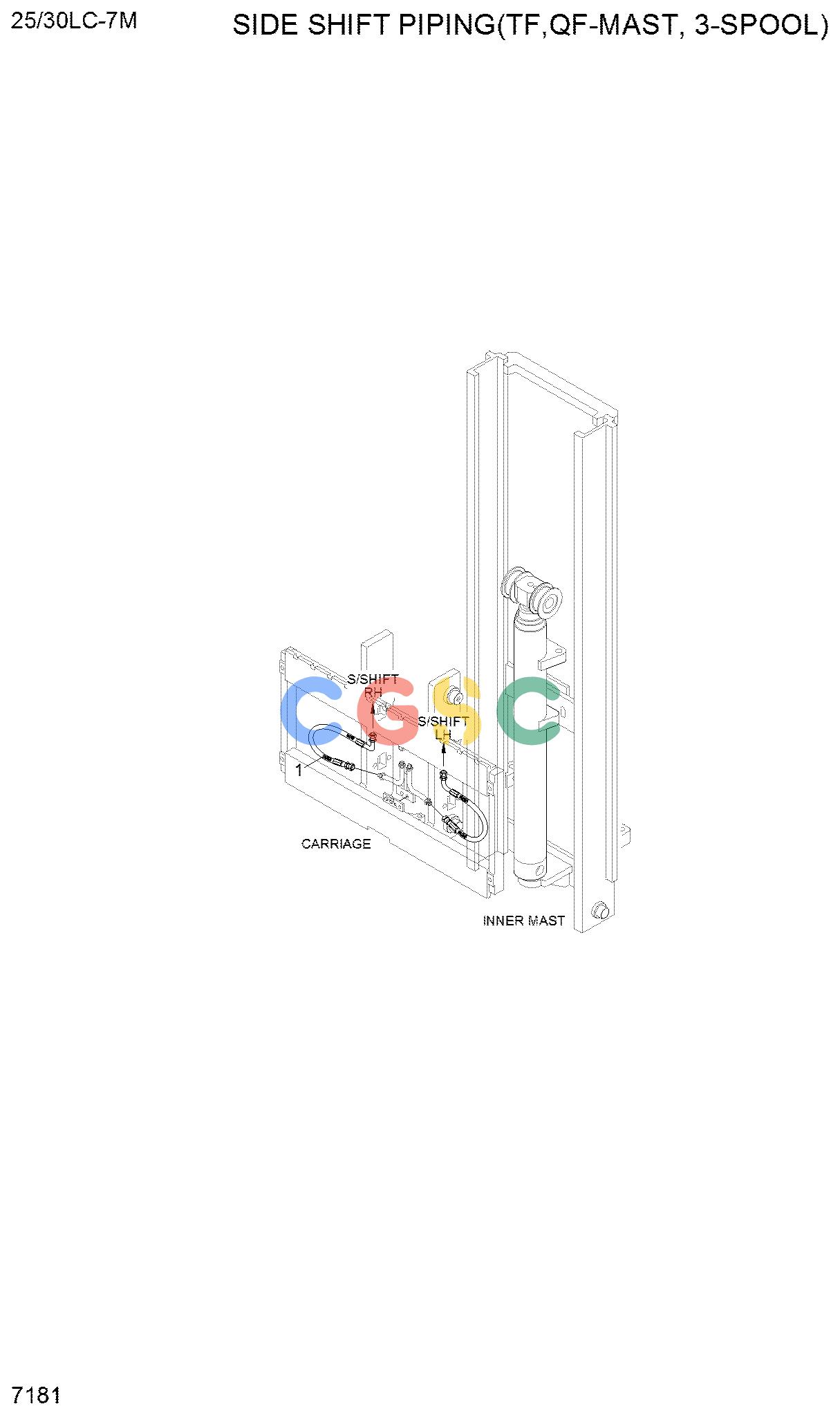 现代零件查询25/30LC-7M SIDE SHIFT PIPING(TF,QF-MAST, 3-SPOOL)EPC Hyundai 