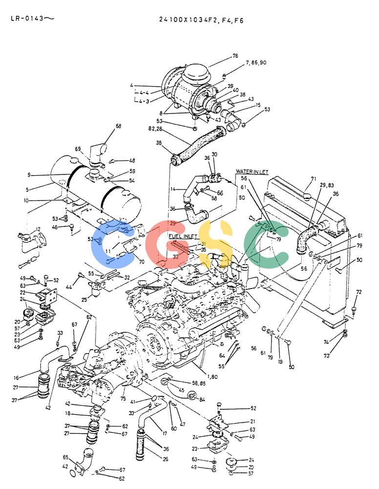神钢零件查询(K914) - EXCAVATOR ASN LR-0143 (1/79-12/03) (07-001) - INSTAL, POWER-PLANT P/N 24100X1034F2 Kobelco