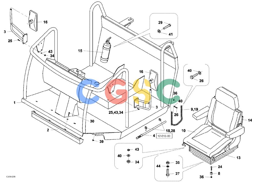 纽荷兰零件查询(CV2500) - VIBRATORY ROLLER (12-022-00[01]) - OPERATORS COMPARTMENT New Holland Constructuion