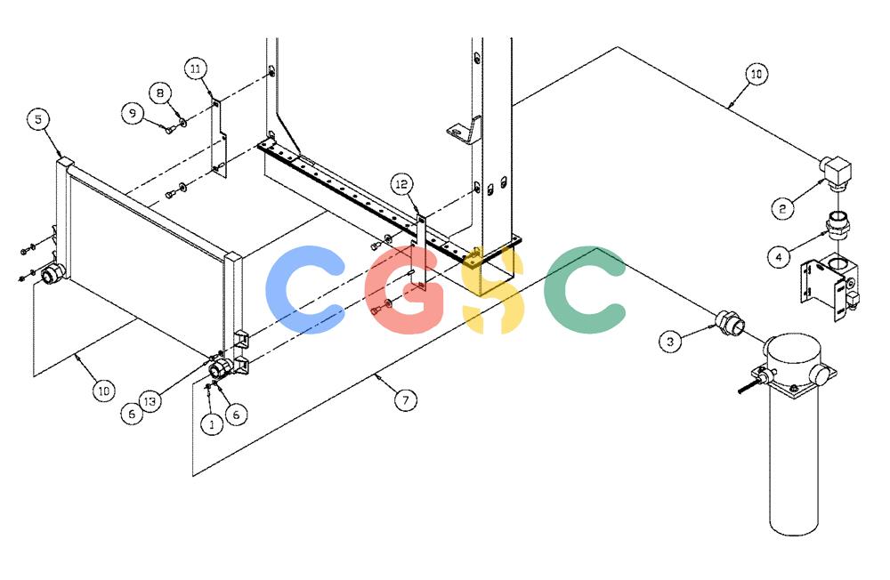 凯斯零件查询(FLX3330B) - FLOATER (12/99-9/02) (10-013) - HYDRAULIC COOLER GROUP Case Agriculture
