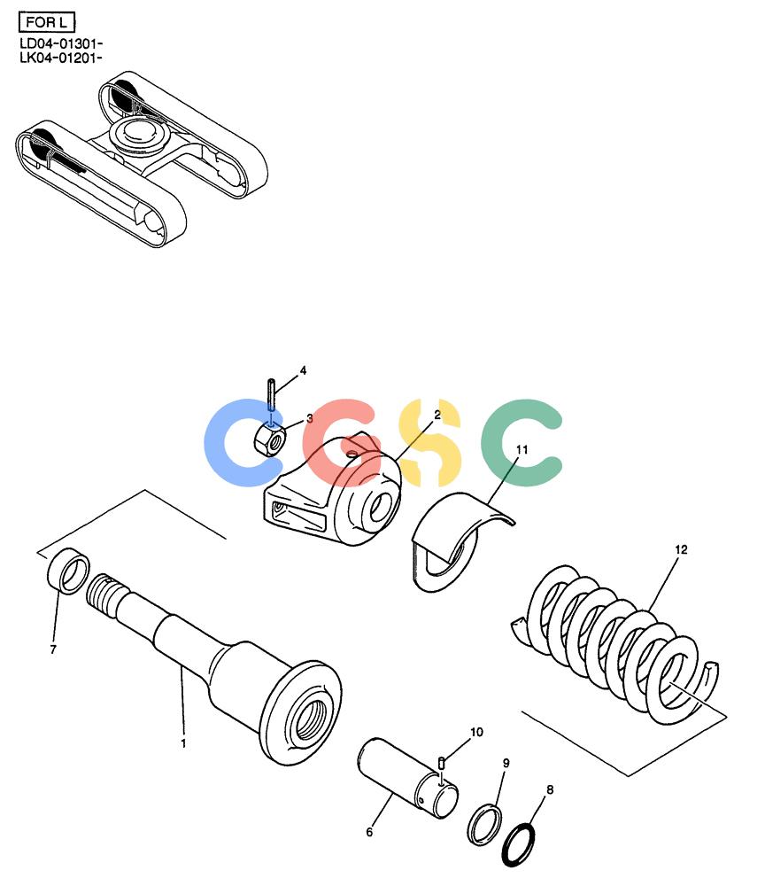 纽荷兰零件查询(E135SR) - CRAWLER EXCAVATOR ASN YY04-06254 (02-011) - IDLER ADJUST ASSY (FOR L) New Holland Constructuion