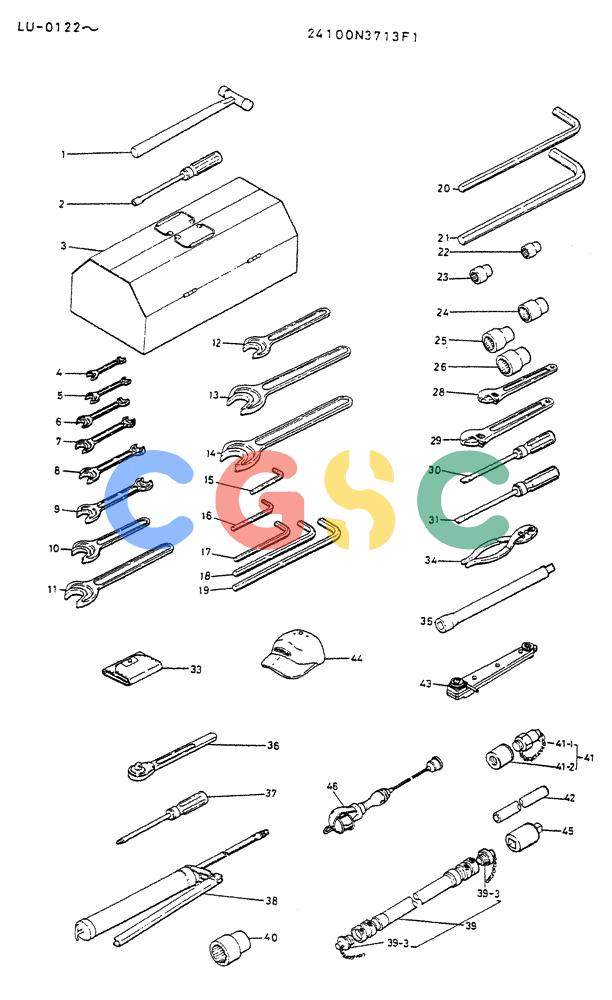 神钢零件查询(K935) - EXCAVATOR SUPPLEMENT ASN LU00154 (1/76-12/03) (09-024) - TOOL ASSY (FOR EXTREME HEAT) Kobelco