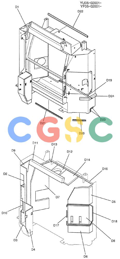 纽荷兰零件查询(E235BSRNLC) - CRAWLER EXCAVATOR ASN YU05-02001 (01-054[02]) - GUARD INSTAL, P/N YF22C01327F1 New Holland Constructuion