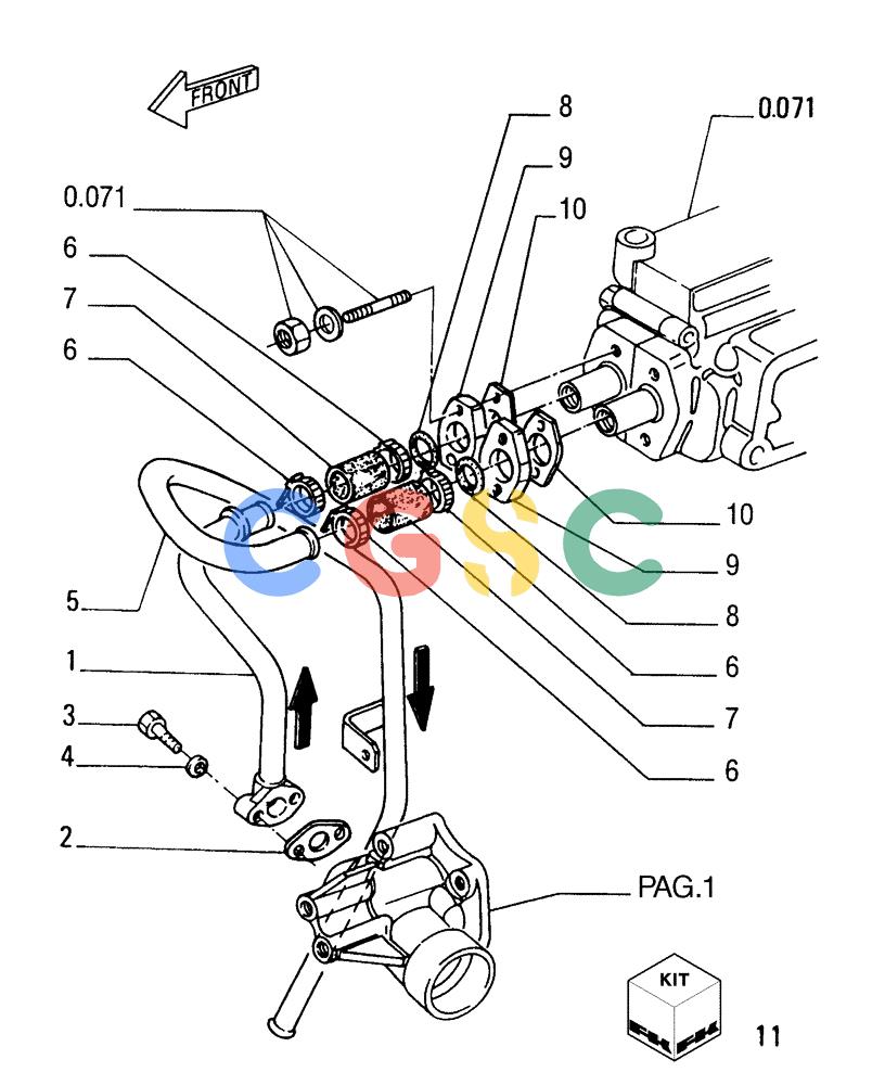 纽荷兰零件查询(FD255) - CRAWLER DOZER (N.A. VERSION) (7/95-) (0.323[03]) - PIPING - ENGINE COOLING SYSTEM New Holland Constructuion