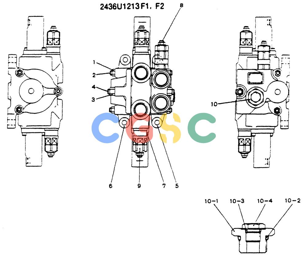 神钢零件查询(SK130LC) - EXCAVATOR BTW YPU1001 - YPU2000 (1/98-12/98) (12-001) - VALVE ASSY CONTROL (EXTRA & BREAKER) Kobelco
