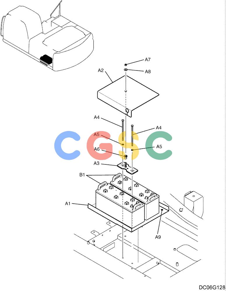 纽荷兰零件查询(E215B) - CRAWLER EXCAVATOR - TIER 3 (ROPS CAB) ASN NBDA21800 (6/13-) (01-079[00]) - BATTERY ASSY New Holland Constructuion