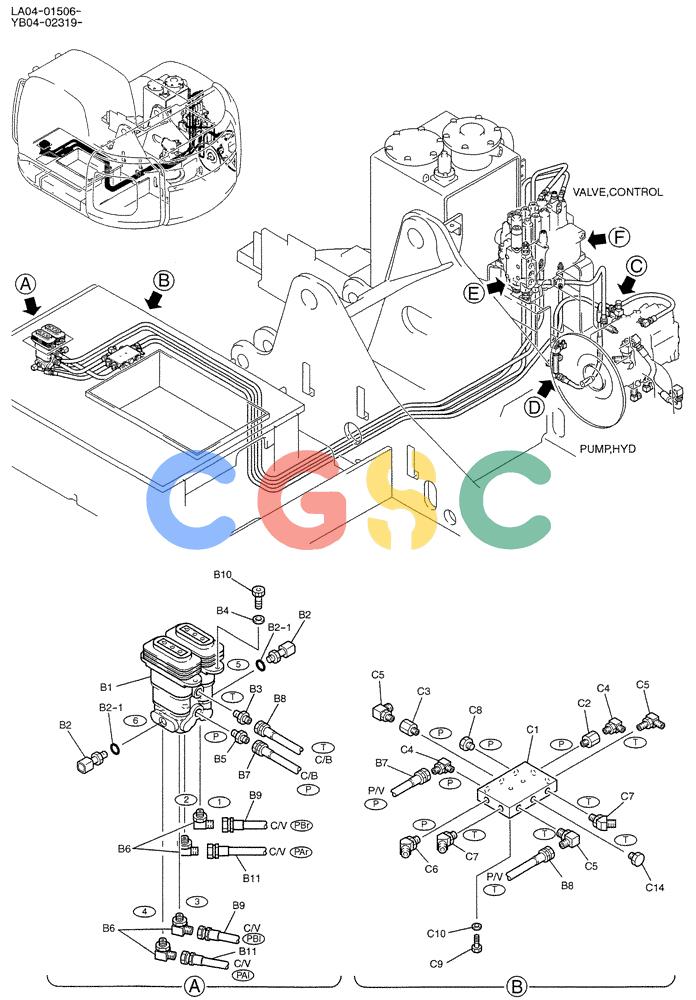 纽荷兰零件查询(E200SRLC) - CRAWLER EXCAVATOR BTW LA04-01506 - LA04-01625 (01-032[01]) - CONTROL LINES, REMOTE New Holland Constructuion