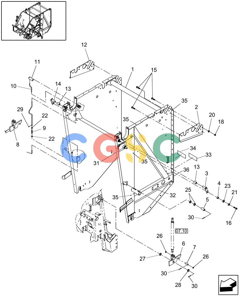凯斯零件查询(RBX453) - CASE IH ROUND BALER (9/05-12/06) (14.40) - TAILGATE & TAILGATE LATCH Case Agriculture