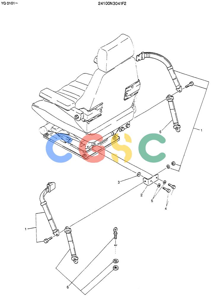 神钢零件查询(K907LC) - MARK II EXCAVATOR BTW YQ0101 - YQ0564 (1/87-12/03) (08-004) - BELT ASSY, SEAT Kobelco