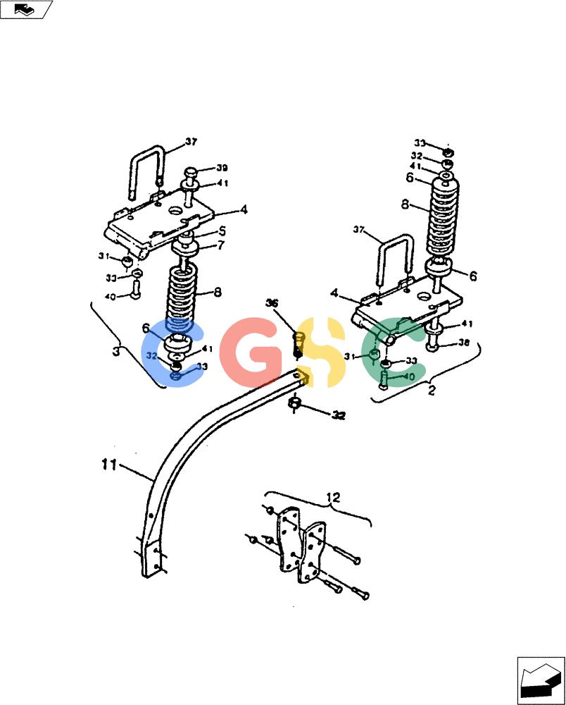 凯斯零件查询(FERTILIZER) - EQUIPMENT - DMI - 1996 (1/96-12/06) (75.200.01) - SPRING 1" X 2" SIDE MOUNT SHANK ASSEMBLY Case Agriculture