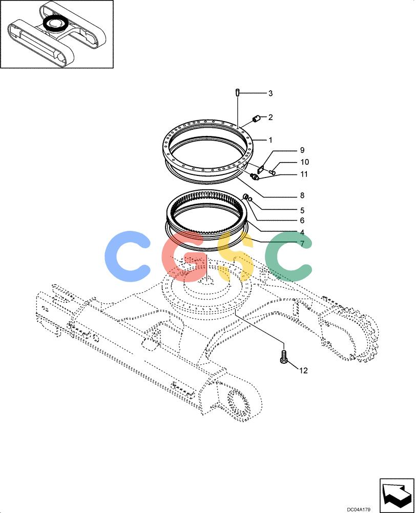 纽荷兰零件查询(EH130) - CRAWLER EXCAVATOR (3/04-) (09 -01[00]) - TURNTABLE BEARING New Holland Constructuion