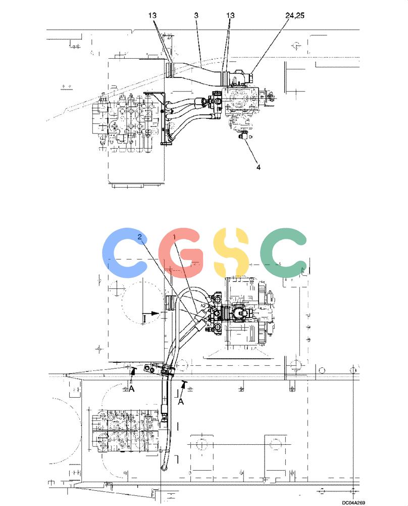 纽荷兰零件查询(EH160) - CRAWLER EXCAVATOR (9/03-) (08 -02[00]) - HYDRAULIC LINES - HYDRAULIC PUMP New Holland Constructuion
