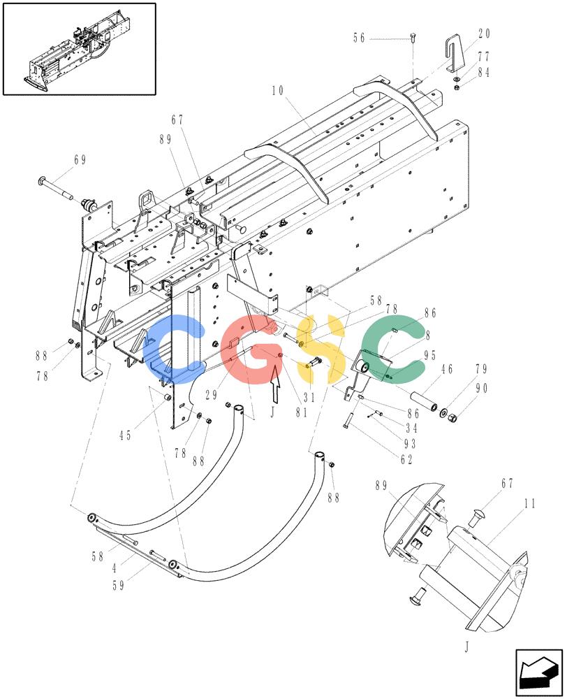 凯斯零件查询(SB531) - SMALL SQUARE BALER (9/08-12/15) (62.140.03[1]) - BALE TENSION RAIL & NEEDLE YOKE GUARD, SB531 Case Agriculture