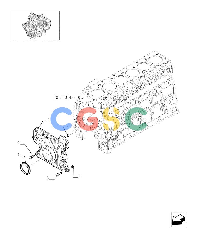 神钢零件查询(F4GE9684C J600) - ENGINE 504124795 - 920019900 (1/13-) (0.04.3[02]) - CRANKCASE COVERS (4894734) Kobelco