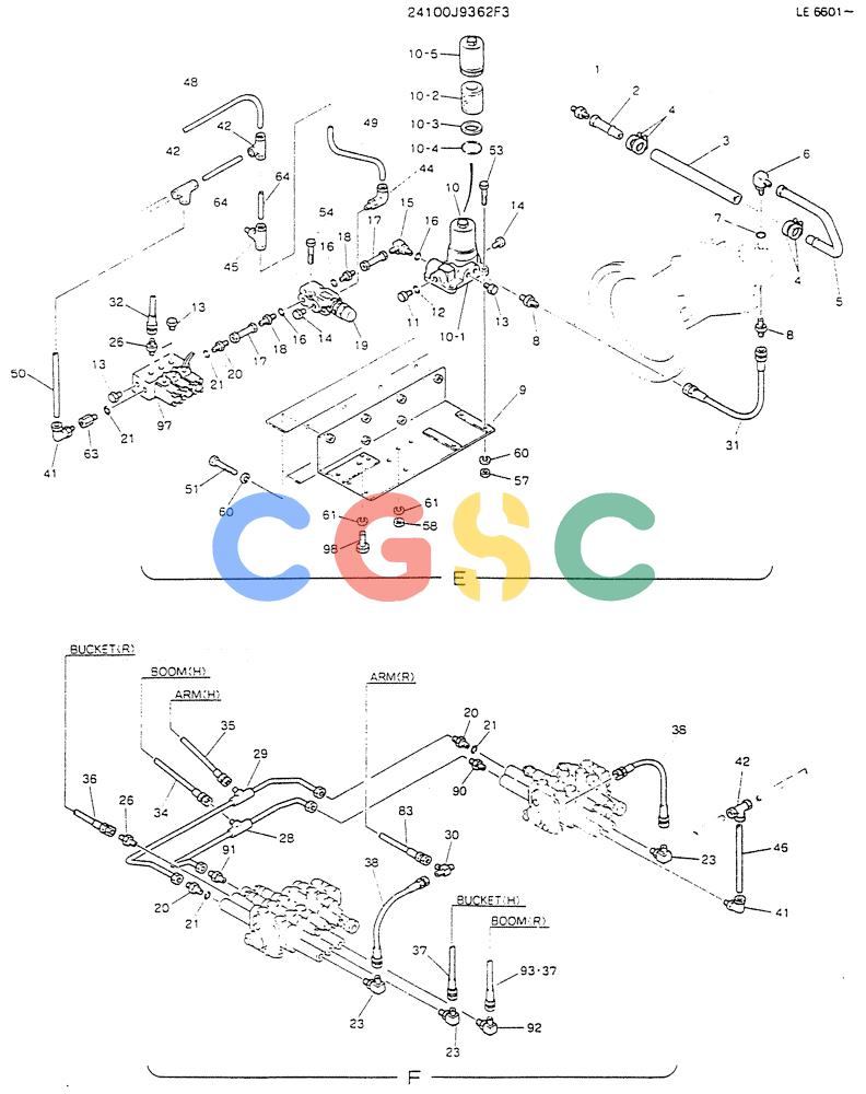 神钢零件查询(K903) - MARK II EXCAVATOR BTW LE6601 - LE7871 (1/88-12/03) (03-004[02]) - REMOTE-CONTROL ASSY (FOR EXPORT) Kobelco