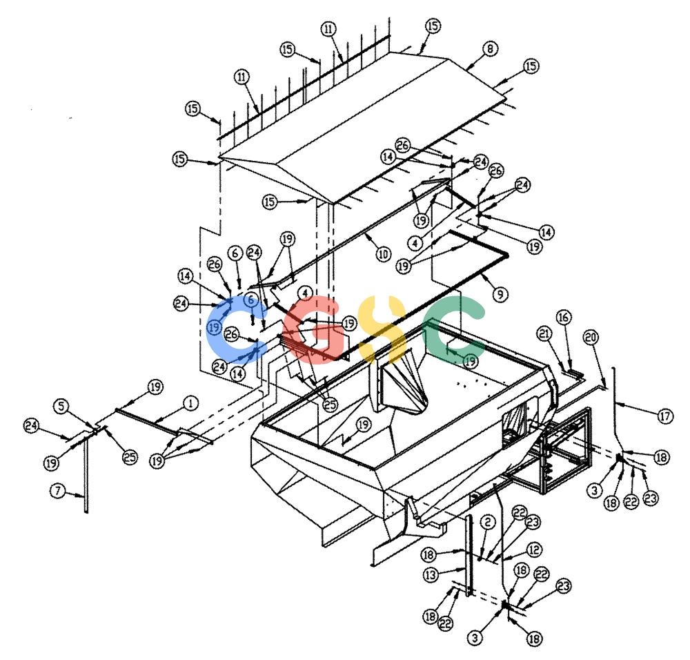 凯斯零件查询(FLEX-AIR) - APPLICATOR (1995-1997) (2/95-2/97) (05-001) - FLIP TOP GROUP, REAR Case Agriculture