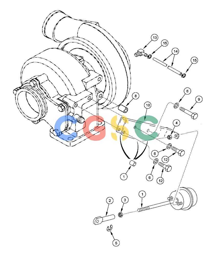凯斯零件查询(FLX3300B) - FLOATER - 2002 (9/02-10/03) (02-031) - TURBOCHARGER - WASTEGATE ACTUATOR Case Agriculture