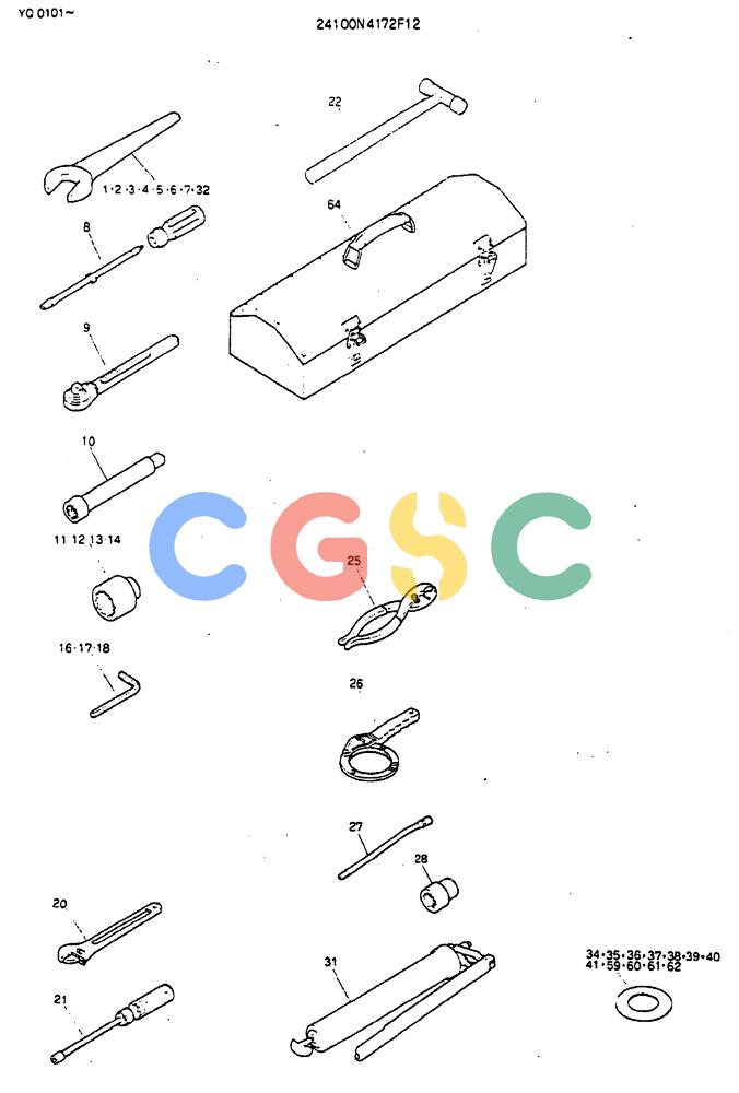 神钢零件查询(MD200BLC) - EXCAVATOR BTW YQ0101 - YQ0564 (1/80-12/06) (10-002) - TOOL ASSY Kobelco