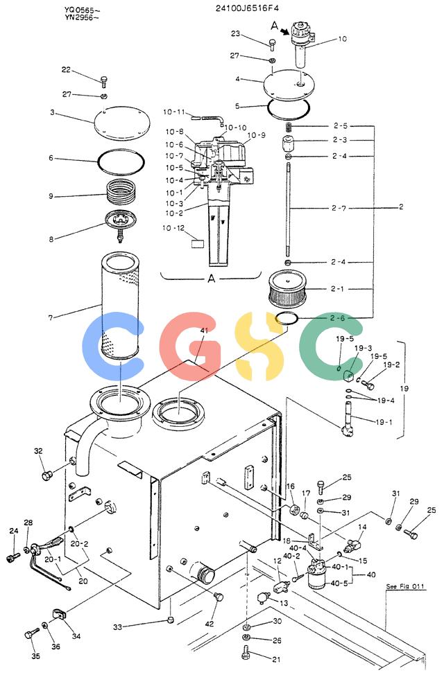 神钢零件查询(K907LC) - MARK II EXCAVATOR ASN YQ0565 (GLOBAL) (1/87-12/03) (01-007) - TANK ASSY, HYDR Kobelco